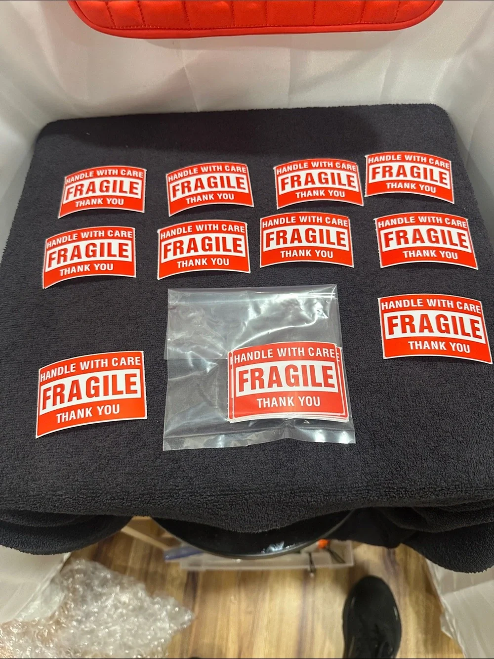 Fragile Handle With Care Sticker Pack - Red NWT 50 pcs